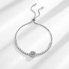 French Romantic 925 Silver Pull-Up 2 Carat Round Bag Zircon Imitation Moissanite Ladies Bracelet Wedding Jewelry