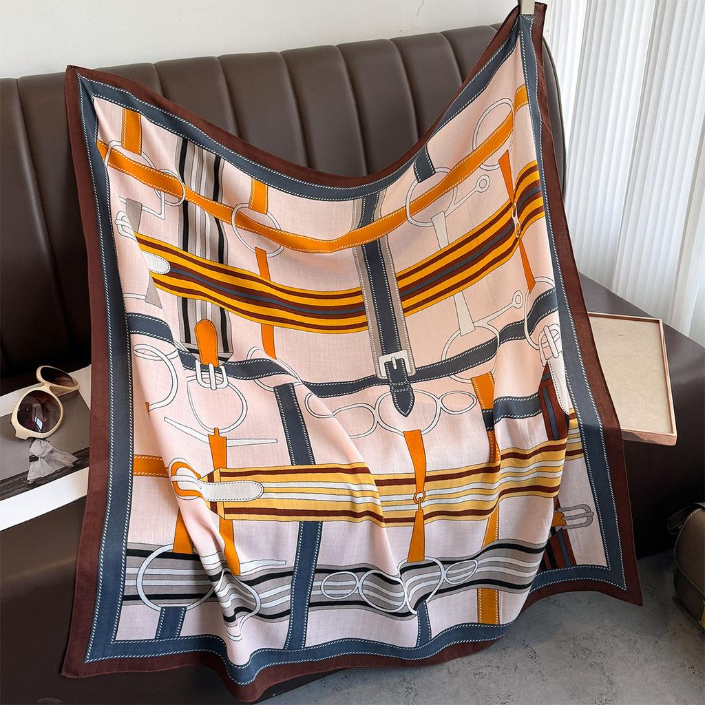 90*90Cm Fashion Printed Square Scarf Women Imitation Silk Scarves Bandanas Luxury Travel Shawl Wraps Elegant Hijab Neckerchief