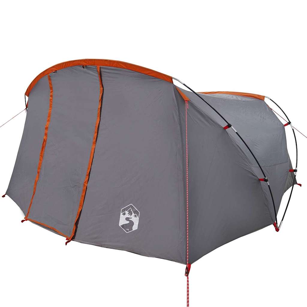 Tunnel Tent for 4 Persons Gray and Orange 318 x 275 x 140 cm