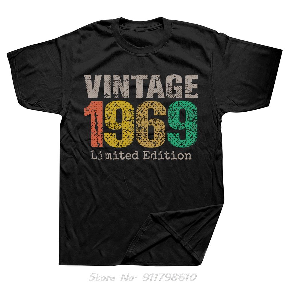 55 Year Old Mens Clothing Vintage 1969 Limited Edition Oversized T-shirt Round Neck Fashion Fitness T Shirt Casual Cotton Tshirt