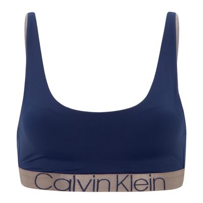Shimmering Gravity U-Shaped Glossy Edge Wireless Sports Bra Women Underwear Blue QF6325AD-DYC