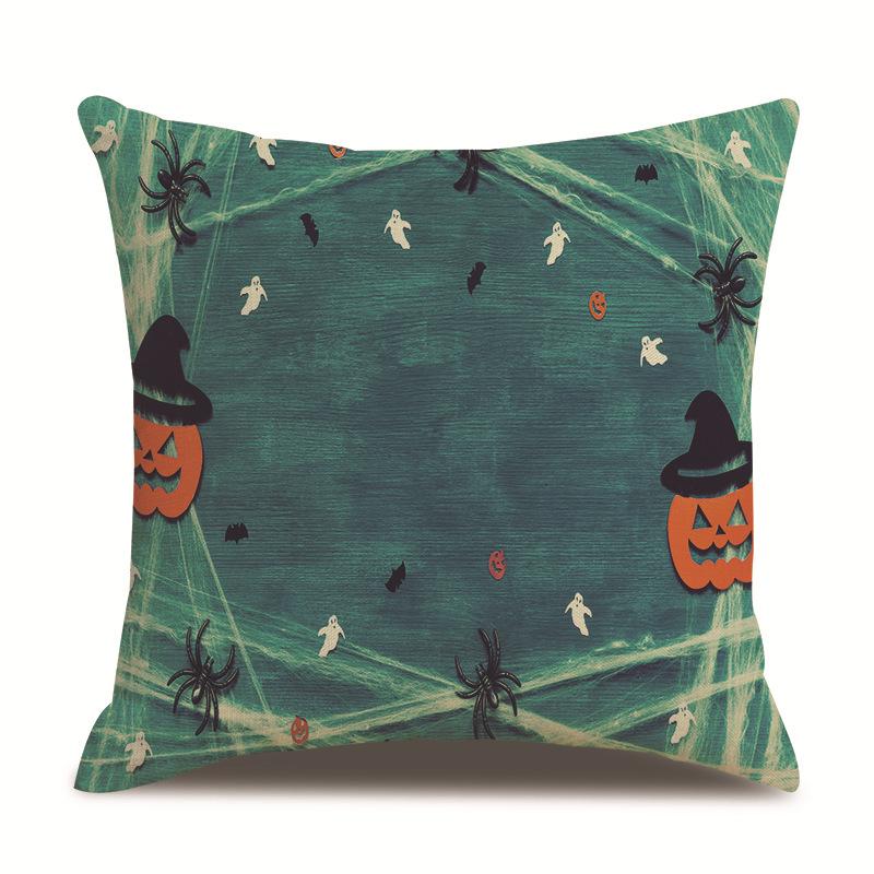 Halloween Linen Pillow Cover Printed Pillow Cover