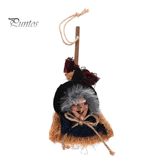 Halloween Witch Pendant Hanging Laughing Witch Broom Decoration Festival Home Decor Party Supply for Spooky Atmosphere