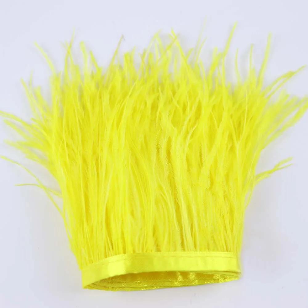 Feather53 Color Ostrich Feather Trim Ribbon 10-15cm 1M for Crafts Wedding Dresses Carnival Costume Home Decoration Sewing Accessories