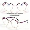 Round Eyebrow Metal Unisex Retro Glasses Frame with Anti-Blue Light Lens and Ultra-Light Steel Legs