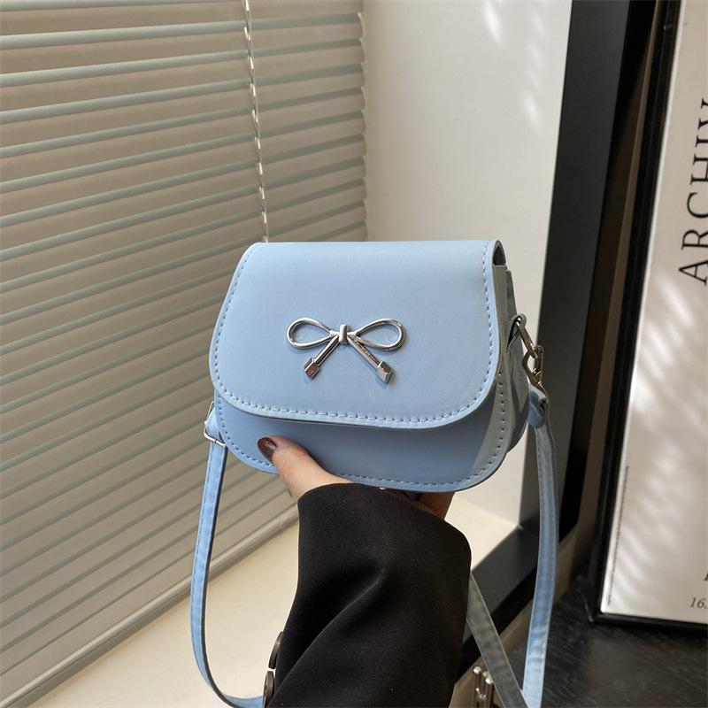 Premium Sense Popular Bag New Women's Bag Temperament Bow Shoulder Bag Personalized Fashion Versatile Messenger Bag