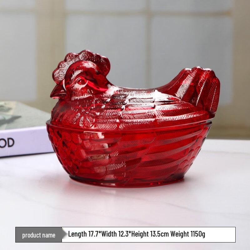 Crystal Glass Chicken Storage Jar
