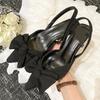 Fashion Butterfly -Knot Women Mules Low Thin Heels Slingback Sandals Summer Pointed Toe Slip On Ladies Dress Pumps Shoes