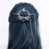 Quasten Design Libellen Haarnadel mit Kette Haarspangen Neumond Haarspange Kopfschmuck