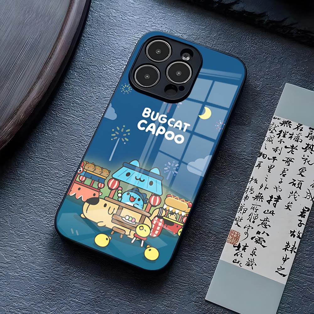 Bug Cat C-Capoo Handyhülle Für IPhone 16 Pro Max 17 14 15 Plus 13 Mini 11 12 X XR XS 8 7 Plus SE Glasabdeckung