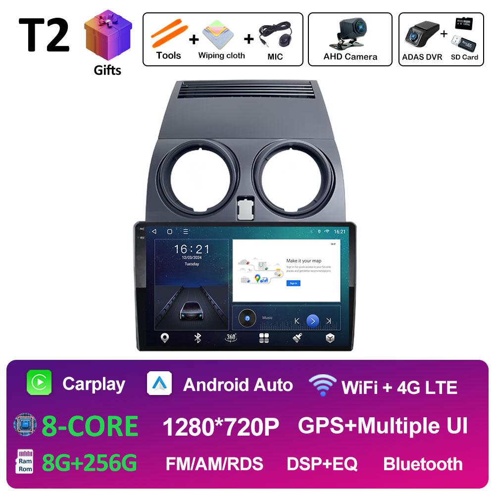 For Nissan Qashqai J10 2006 2007 2008 2009 - 2013 DSP Stereo GPS Navigation Car Video Radio Multimedia Player Bluetooth No 2 Din