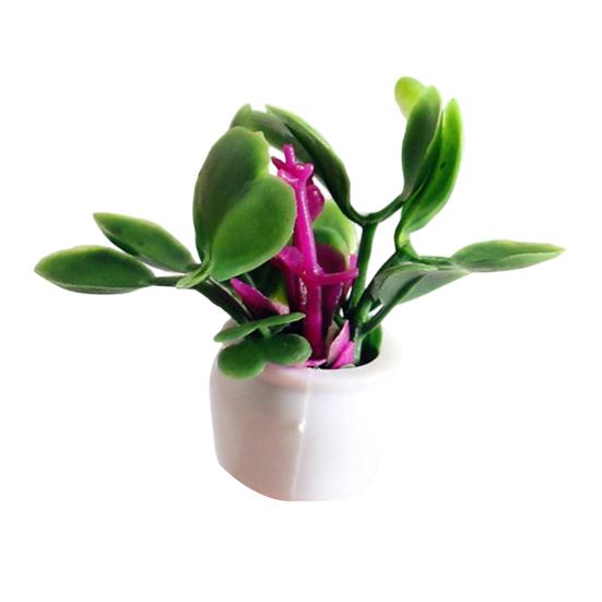 Mini Plant Model 1/12 Scale Doll Houses Plants Realistic Micro Plastic Pots for Doll Houses Garden Accessories Fairy Garden Patio Decor Miniature