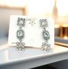Geometric Diamond Tassel Earrings – Elegant Korean Luxury Jewelry for Women.