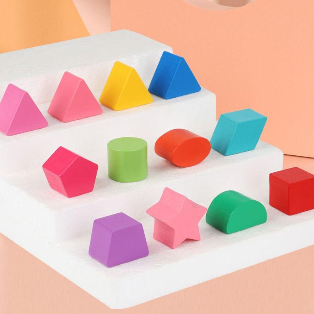 13 Hole Montessori Shape Sorter Square Box Building Blocks Montessori Shape Matching Toys  Baby