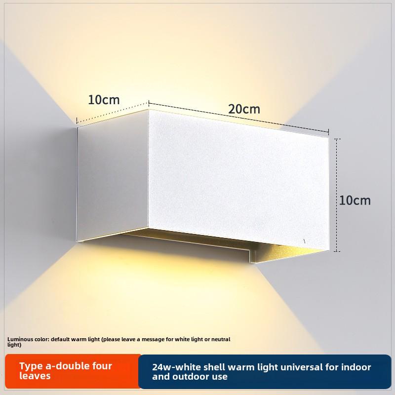 LED Outdoor Four-Leaf Clover Wall Light - Up and Down Beam Decoration for Garden and Exterior Walls.