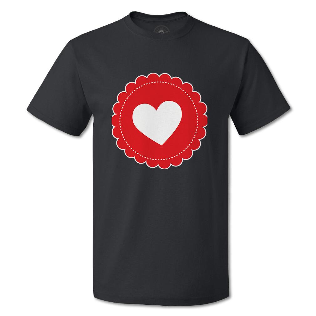 Funny Graphic T Shirts Heart Shape Red Valentines Day Cotton Patterned Top Shape XL