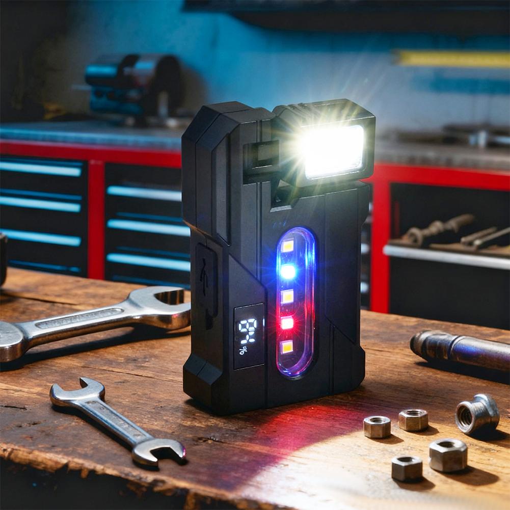 MINI USB Rechargeable LED Flashlight Portable Tail magnet flashlight Super Bright Camping Lantern Side COB emergency light