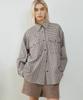 IHR Oversized Gingham Check Shirt / Brown