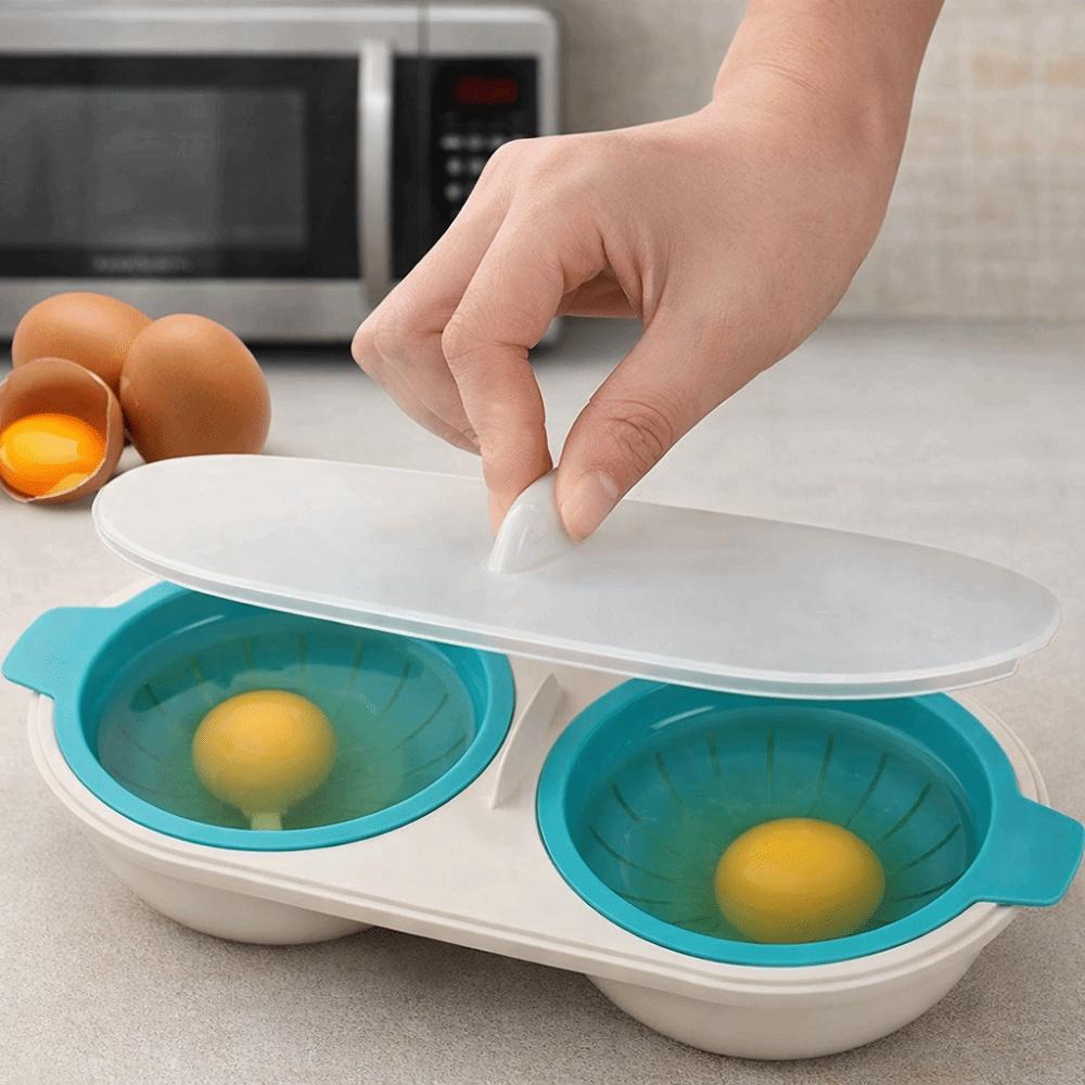 with Lid Microwave Egg Poacher Non-stick Egg Maker Food Grade Pans Egg Poacher  Breakfast