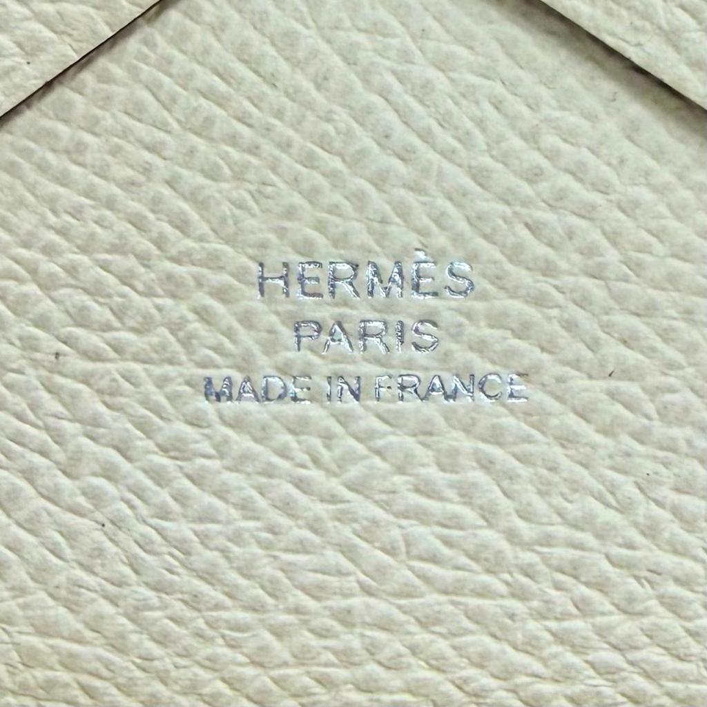 Great HERMES Coin Case Calvi Duo Compact Wallet Epsom Leather Women Used