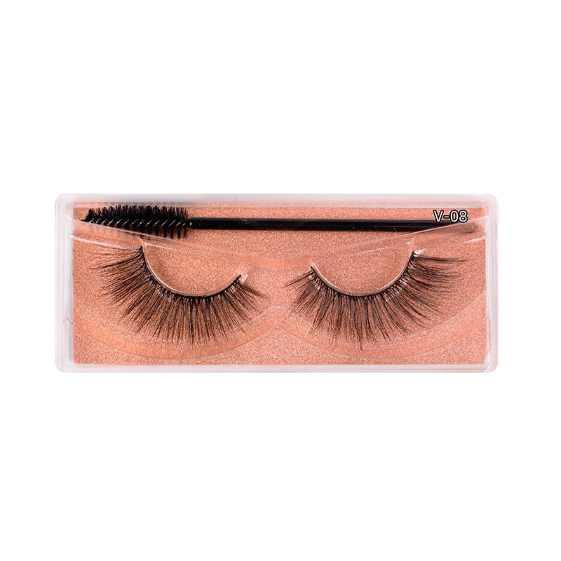3D 5D Faux Mink False Eyelashes With Lash Boxes Custom Logo High Quality 15-20Mm 25Mm Mink Strip Lashes
