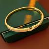 Gourd Hollow Gold-Plated Zircon Bangle - Chinese Style Luxury Fashion Bracelet