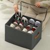 Foldable Fabric Shoe Storage Organizer 12 Grids Clear Lid Zipper Closure Easy Carry Handle for Space Saving Organization