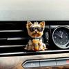 Auto Lufterfrischer Clips Niedlicher Milchtee Welpe Acryl Auto Lüftungsschlitz Clip mit Austauschbaren Duftkissen 2D Armaturenbrett Deko Einfach Aufsteckbar Geschenk für Hundeliebhaber