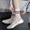 Summer Lightweight Ankle-length Sheer Mesh Dotted Stacked Socks, Versatile Long Socks, Pure Cotton Women's Socks