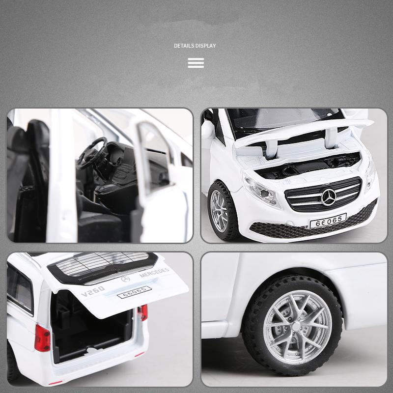 1:32 V260 Legering MPV bilmodell Diecast Metal Lekekjøretøy Høy Simuleringssamling Lyd og Lys For Barnelekegaver