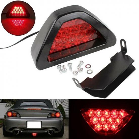 F1 12 LED Universal 3rd Strobe Rear Bumper Tail Brake Stop Light Red Fog Lamps