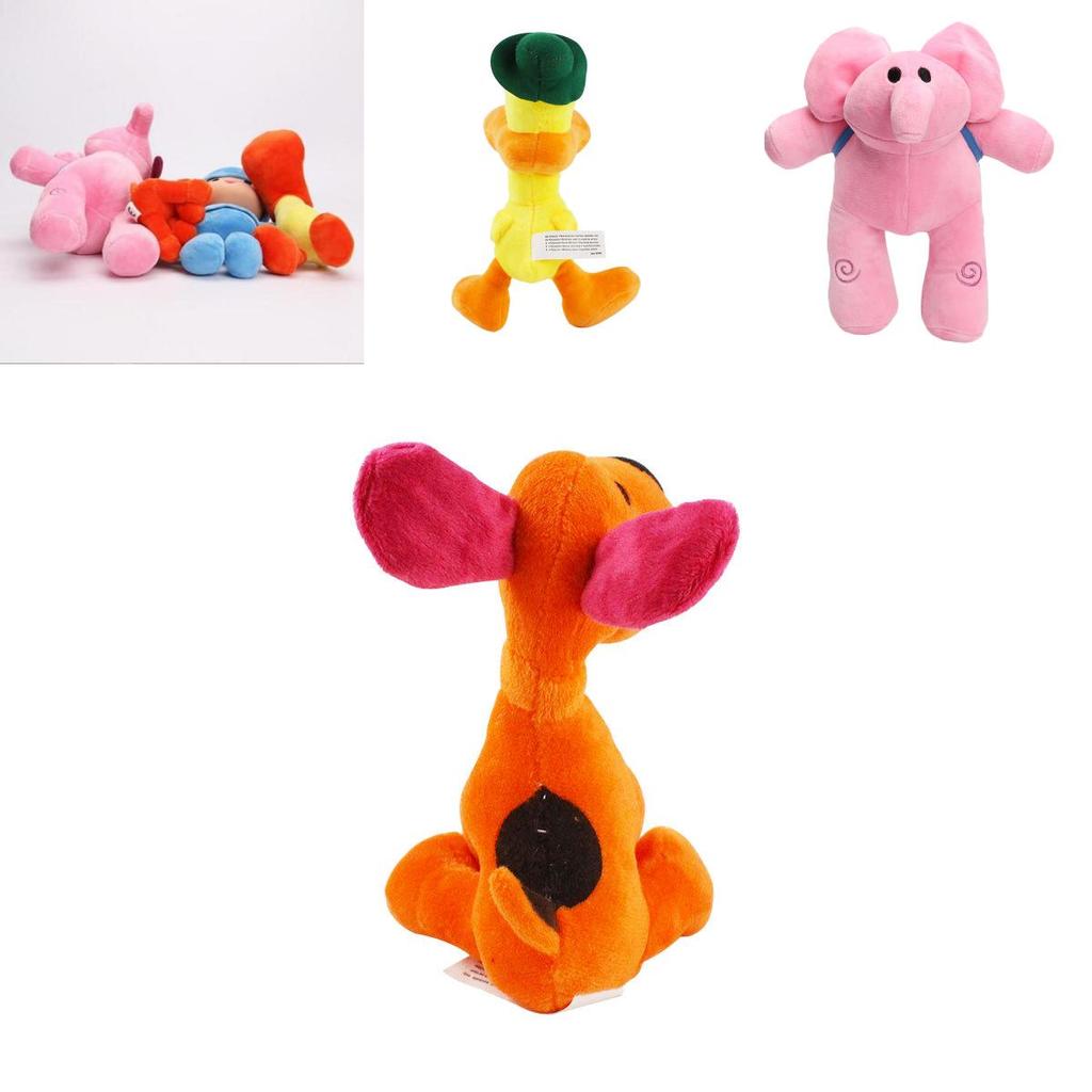 Adorable Set Of 4 Pocoyo Elly Pato Loula Soft Plush Stuffed Figure Toy Dolls For Kids