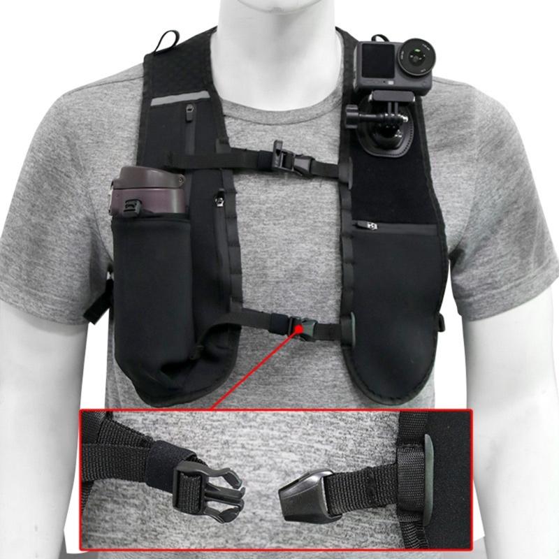 Breathable Sports Chest Mount Vests With Quick Release Buckles And Multiple Storage Pockets For Adventure