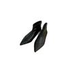 Retro 2025 Splicing Pointed Short Boots Women's Shoes Autumn and Winter New Soft Leather Kitten and Elastic Thin Boots
