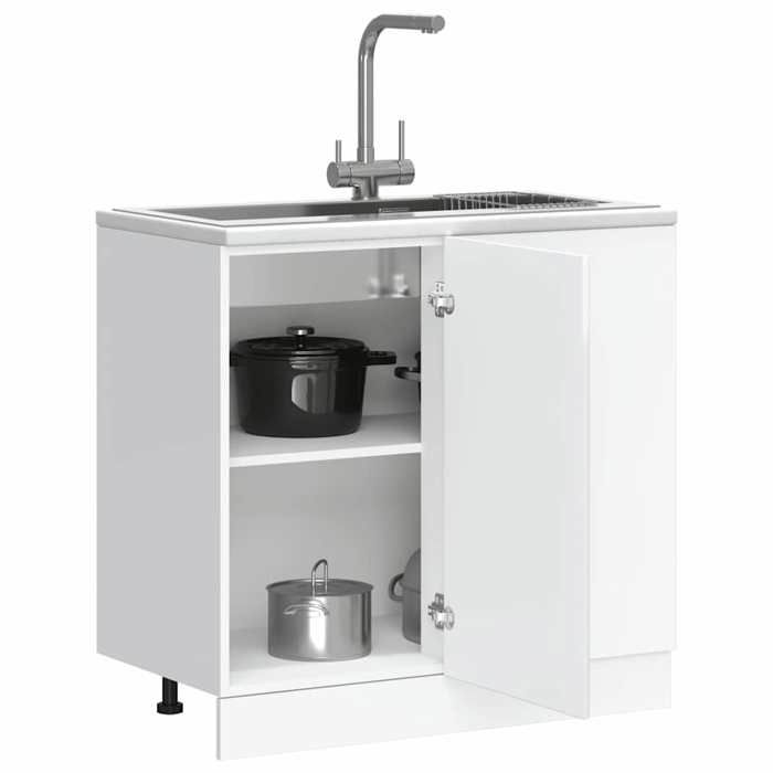 VidaXL Lucca Base Cabinet for Washbasin High Gloss White Engineered Wood 854310