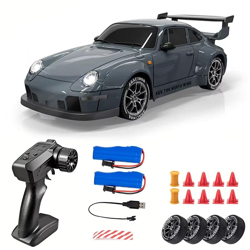 1/24 High Speed RC Drift Vehicle Cars Mustang 4WD Remote Control Racing Car Gifts Competition Race Car Boys Toy Replaceable Tire