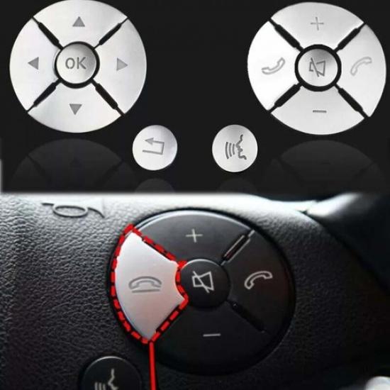 For Benz E-Class W212 Frame Cover Trim 08-13 Matte Silver Steering Wheel Button