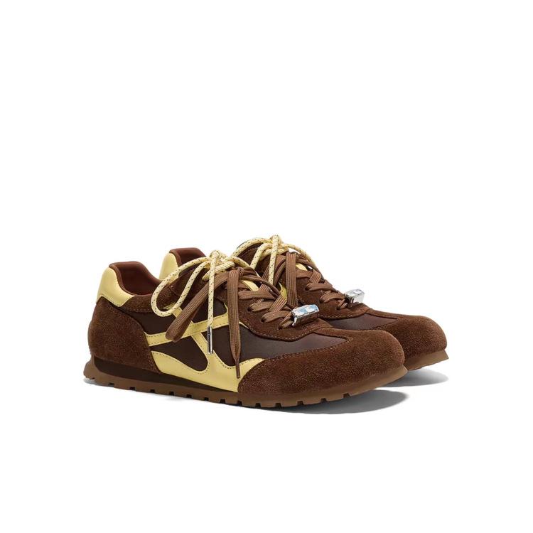 [Zhang Jingyi of the same style] Silver Grotesque Planet retro contrasting color German training shoes women's 2025 autumn new casual shoes