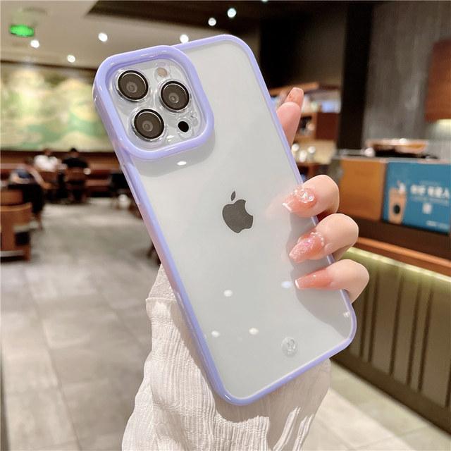 

Прозрачный противоударный чехол-бампер для телефона Iphone 13 11 12 Pro Max Xs Max Xr X Xs 13pro 11, мягкая акриловая задняя крышка для защиты камеры For iPhone 13