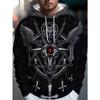 Men's trendy street hooded sweatshirt with printed design, featuring a hood strap. Suitable for daily outings and casual gatherings.