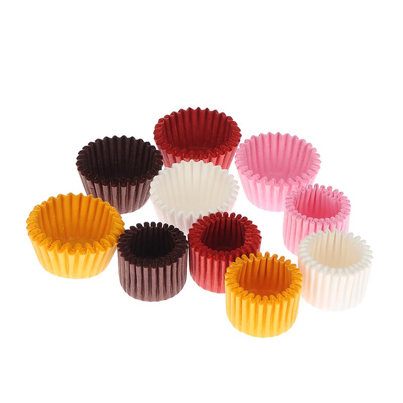 1000Pcs Mini Chocolate Paper Liner Baking Muffin Cake Cupcake Case Solid Color