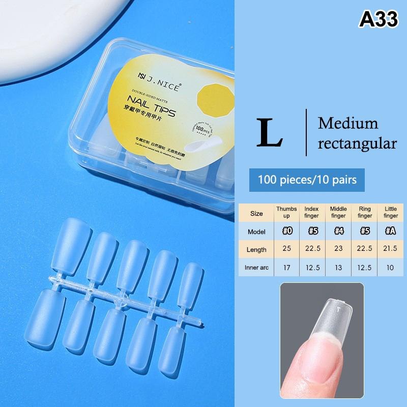 100 Pièces Embouts d'Ongles Amande Couvrance Totale Mat Gel Souple Faux Ongles Pour Salon de Manucure DIY Manucure Maison Création d'Art pour Ongles