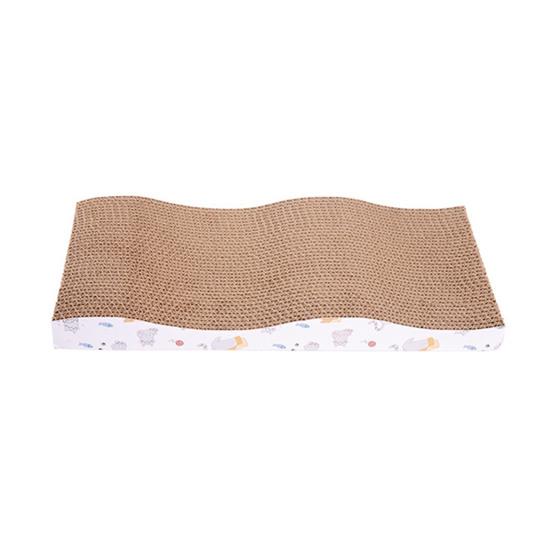Cat Scratching Post No-Shedding High-Density Corrugated Paper Wave Shape Design Household Cat Scratcher