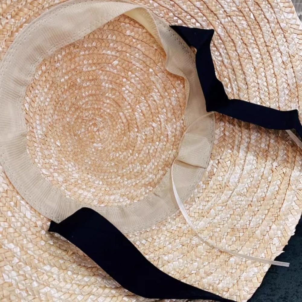Korean Kids Sun Hat Big Brim Straw Visor Cap for Children Girls Straw Hat  Seaside Vacation