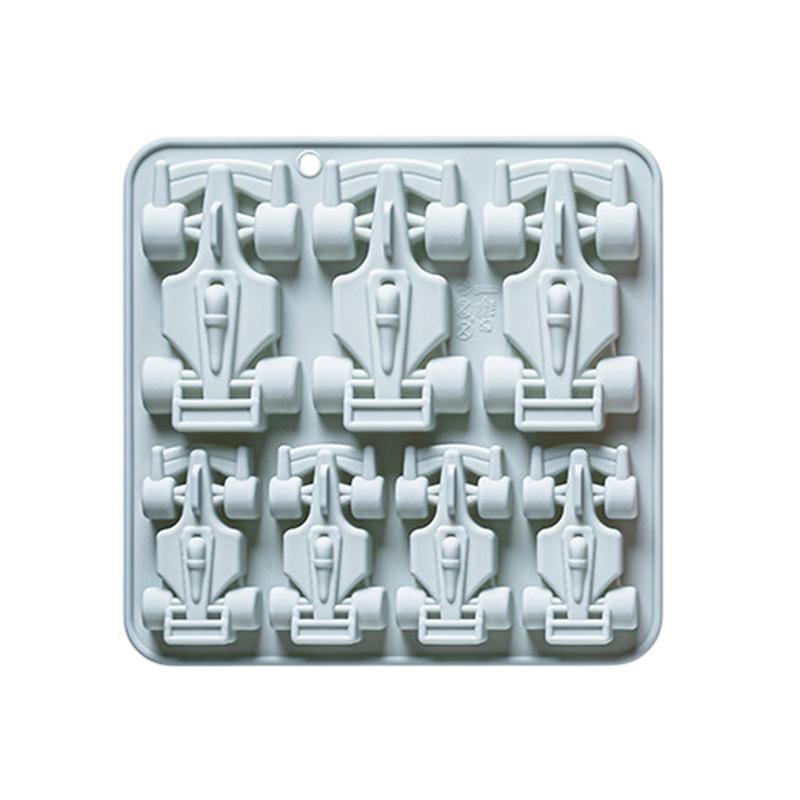 

7 Cavity Racing Car Silicone Mold 3D Kart Mousse Fondant Chocolate Mould Ice Grid Epoxy Baking Resin Mold Cake Decorating Tools синій
