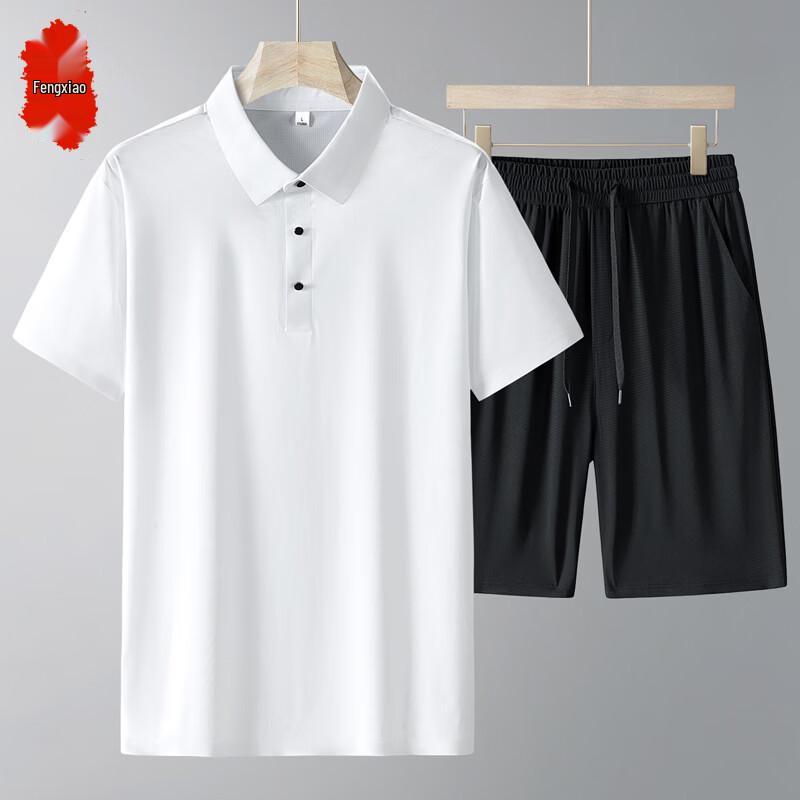 

Men s Summer Ice Silk Polo Shirt Set XL