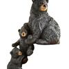 Christmas Black Bear Figurines Resin Miniature Art Craft for Bedside Tabletop