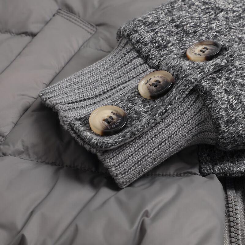 Basic House Women's Stand-Collar Plush Patchwork Down Jacket