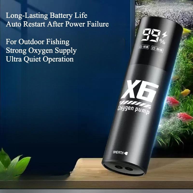 USB Rechargeable Fish Tank Air Pump, Ultra Quiet Aquarium Oxygen Pump, Portable Outdoor Aerator for Fishing