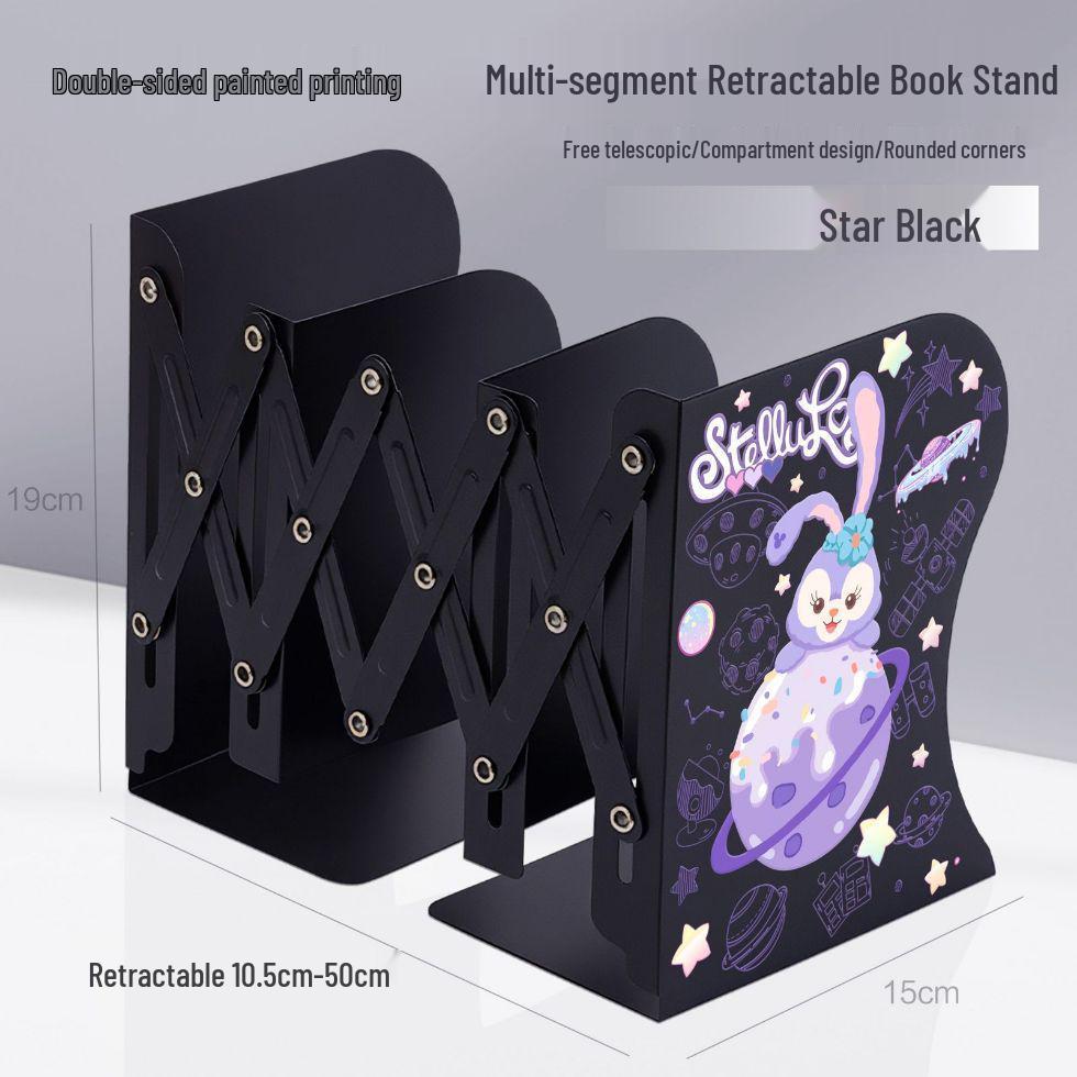 

Xing Dailu Cartoon Cute Foldable Desktop Organizer & Book Stand Thickened Metal Expandable Bookshelf